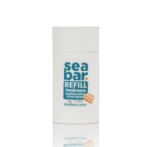 SeaBar Shampoo Bar Refill - All Natural Hair Shampoo - Vegan, Sulfate-Free, Eco Friendly Zero Waste Reusable Packaging, SeaBreeze