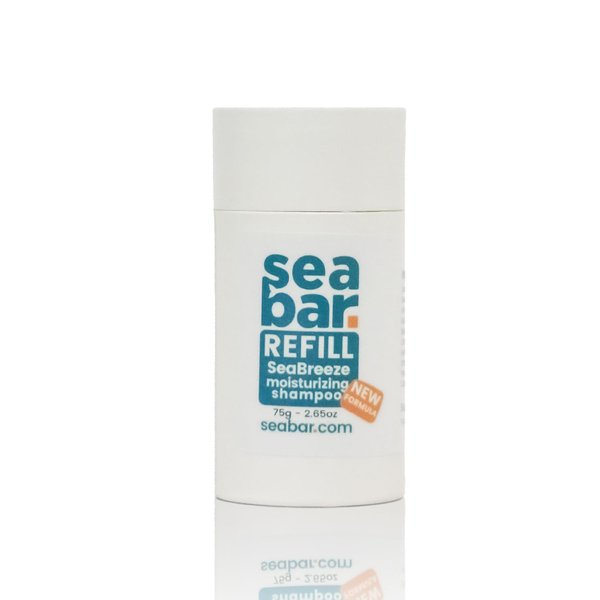 SeaBar Shampoo Bar Refill - All Natural Hair Shampoo - Vegan, Sulfate-Free, Eco Friendly Zero Waste Reusable Packaging, SeaBreeze