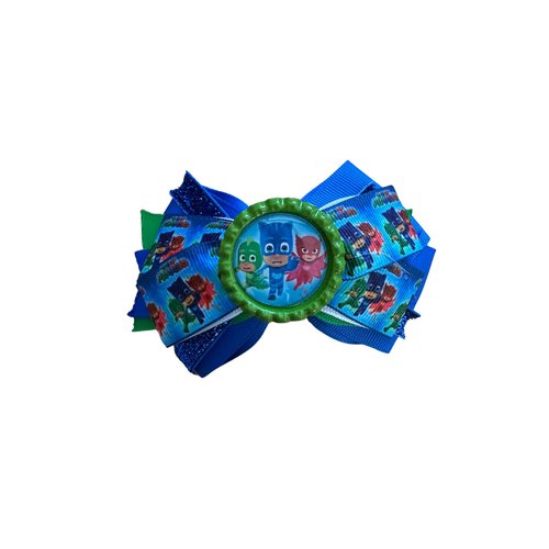 Super Hero Blue/Green Hair Bow by Inspired Bows