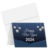 2024 Happy New Year Cards and Envelopes | Elegant Christmas, Holidays, Xmas, New Year's Eve Greeting Cards Set – 25 Half Fold Cards and A7 Envelopes | 5 x 7 inches (A7 Size)