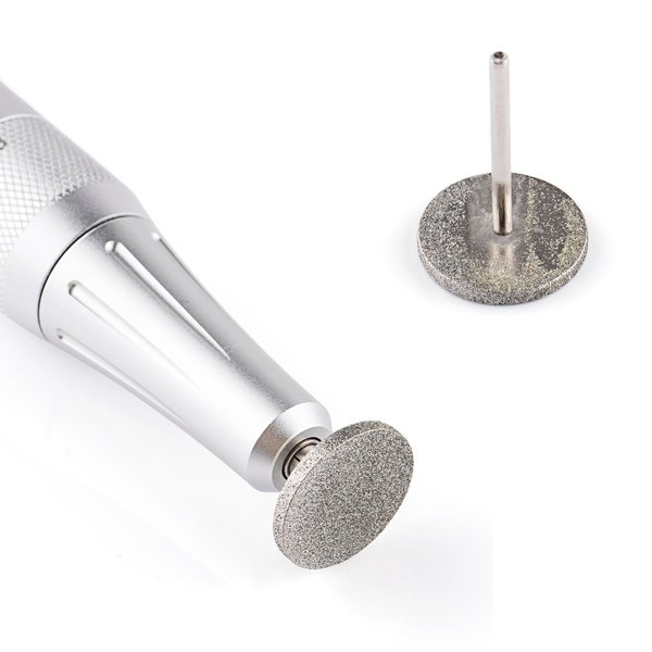 NMKL38 20mm Diamond Grain Nail Drill Bit Sanding Disc for Nail Tips Shape Grinder Cuticle Cutter Shaft Grinding Head (20MM) with 2 Sanding Paper