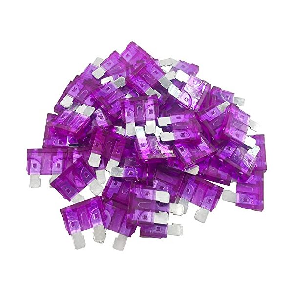 (50 Pcs) MCIGICM 3 Amp Standard Fuse, 3A Blade Automotive Fuse for Car Truck