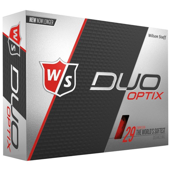 WILSON Staff DUO Golf Ball, Soft Optix, Red (WGWP42000)
