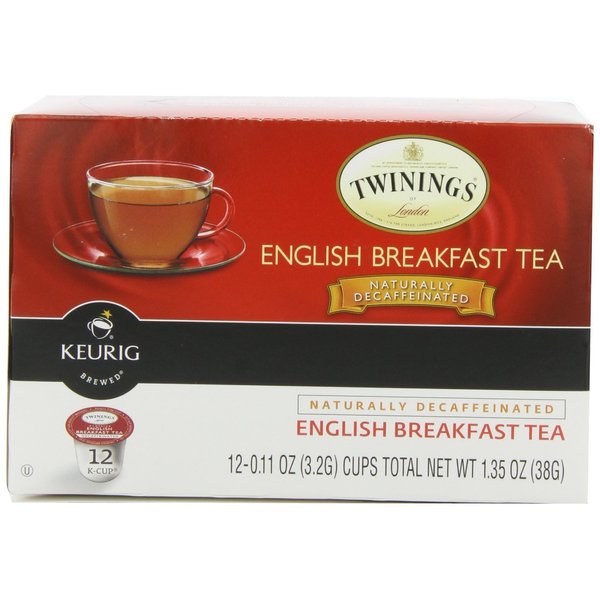 Twining English Breakfast Decaffeinated Black Tea, K-Cup, 12-Count