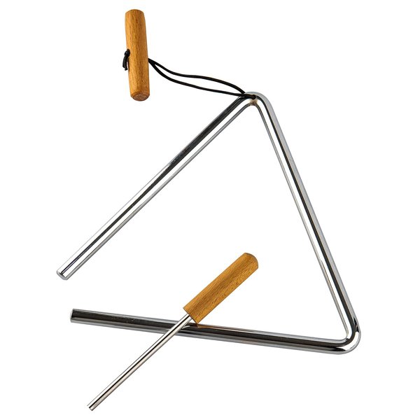 Triangle Hand Percussion with Striker,Rhythm Steel Triangles Music Instrument (8 inch)