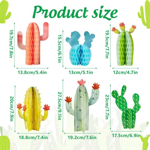 Easy Joy Cactus Centerpieces, Cactus Party Decorations Cactus Table Centerpieces Themed Deco for Baby Shower Birthday Table Summer Hawaii Party Supply