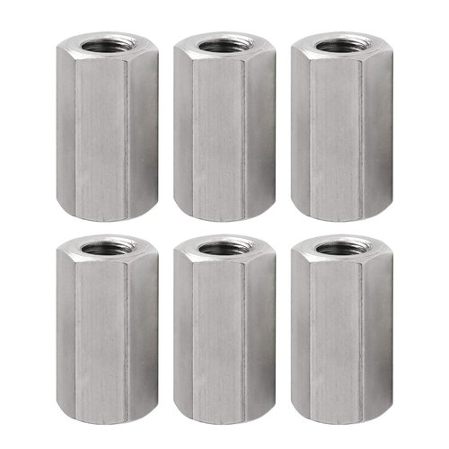 TOPPROS Pack of 6 M8 X 1.25-Pitch 24mm Length Metric Hex Coupling Nut 304 Stainless Steel Rod Coupling Nuts
