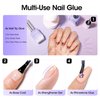 Gellen Nail Glue Gel and Nail Prep Dehydrator Gel Nail Kit, 4 in 1 Soak Off LED UV Nail Glue for False Nails, Acrylic Nails, Clear Press on Nails, Extend Gel for Gel X Nails, Long Lasting for 28+ Days