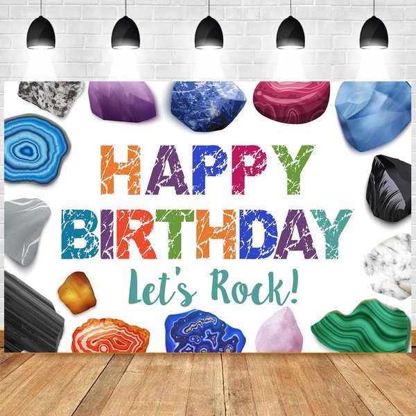 Balterever Geology Birthday Party Decorations for Boys and Girls Crystal Themed Birthday Party Decorations Geology Birthday Party Banner Backdrop for Rocks Geology Birthday