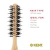 KENT Round Brush for Blow Drying, LPF4, Vented, FSC Certified Beech Wood, Natural Boar Bristle and Nylon, 8.75x1.75x0.6 inches, Black, Unisex, Short Fine Hair