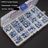 Taiss 15 Values 100-2M Ohm Variable Resistor Potentiometer 6mm Potentiometer Assortment Kit with Transparent Plastic Box