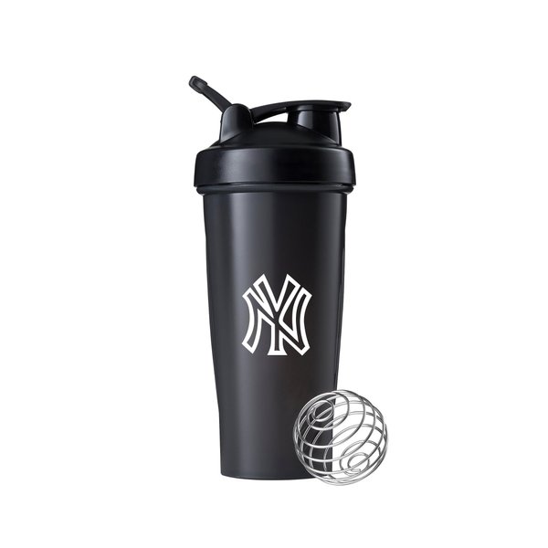 Plastic Black (NY) Gym Blender Shaker Bottle Pro Series Perfect for Protein Drinks and Pre-Workouts, 20oz Black