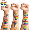 118 PCS LGBT Rainbow Flag Pride Temporary Tattoos Sticker Pride Month Gay Birthday Party Decorations Favors Supplies Gifts Boys Girls Men Woman Cute Fake Tattoo School Reward Themed Festival