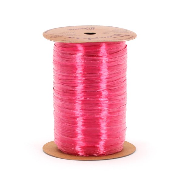 Berwick Offray Hot Pink Pearlized Raffia Ribbon, 1/4'' Wide, 100 Yards