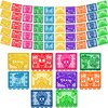 Mexican Party Banners (5 Pack - 10 Plastic Flag Designs per Banner) - Papel Picado Dia de Los Muertos Decorations for Altar - Day of The Dead Banners - Day of Dead Decor