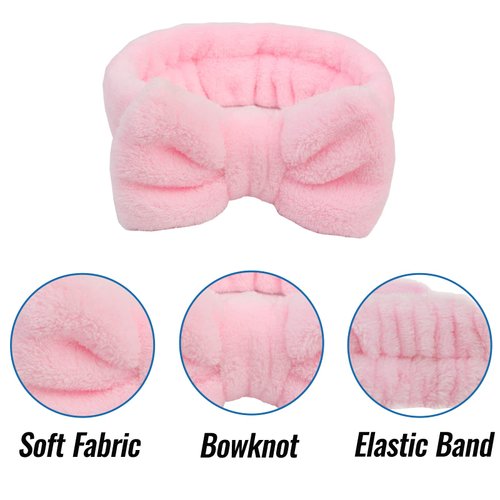Fancylovesotio Face Wash Headband 3 Pack Head and Wrist Bands for Washing Face Spa Headband Soft Makeup Headband Fleece Skincare Headbands