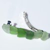 Genuine Shades of Green Sea Glass French Barrette Hair Clip
