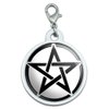 GRAPHICS & MORE Pentagram - Wicca Witch Large Chrome Plated Metal Pet Dog Cat ID Tag
