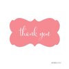 Andaz Press Fancy Frame Rectangular Label Stickers, Thank You, Coral, 36-Pack Wedding Decorations, Wedding Favors, Stickers for Packaging, Party Favor