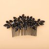 Teyglen Hair Comb, Crystal Bride Wedding Hair Comb Full Black Rhinestone Side Comb Bridal Hair Piece Accessories for Bride Women Girl (Black, 11 * 6 cm / 4.33 * 2.36 inches)