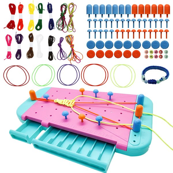 Happytime Friendship Bracelet Making Kit for Girls Birthday Gift Toy, Gir DIY Jewelry Making Kit Arts and Crafts for Kids, Fashion Fun Necklace Ring Bracelet Set