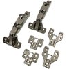 DECOBASICS Lazy Susan, Pie-Corner Kitchen Cabinet Hinge Set for Folding Doors. 165 Degree Nickle Plated Iron Concealed Hinges with Plates for Face Frame and Frameless Cabinets.