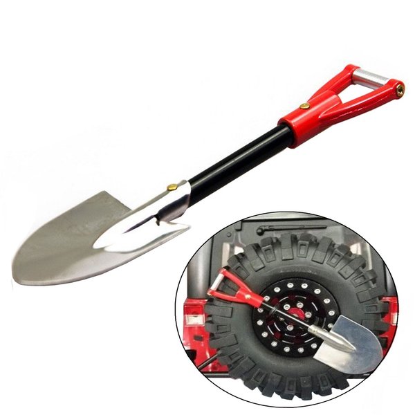 Share Goo Metal Shovel Tools Simulation Decorative Accessories Decorations Compatible with Tamiya CC01 Axial SCX10 Traxxas RC4WD D90 D110 1/10 RC Crawler Truck Car