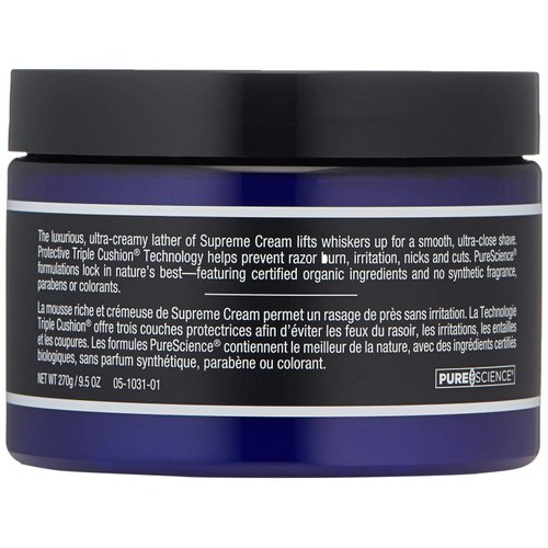 Jack Black - Supreme Cream Triple Cushion Shave Lather - PureScience Formula, Macadamia Nut Oil and Soy, Luxurious Shaving Cream, Hydrates Skin, Reduced Razor Burn- 9.5 oz.
