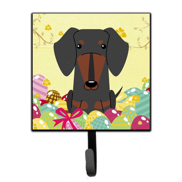 Caroline's Treasures Easter Eggs Dachshund Black Tan Wall Hook, Small, Multicolor