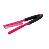 DIY Salon Hair Brush Combs Hairdressing Styling Hair Straightener V Shaped Straight Comb (Pink)