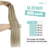 YoungSee Weft Hair Extensions Light Brown Highlight with Medium Blonde Hair Extensions Weft Hair Remy Human Hair Sew in Hand Tied Hair Extensions Hair Weaves 14inch 100g