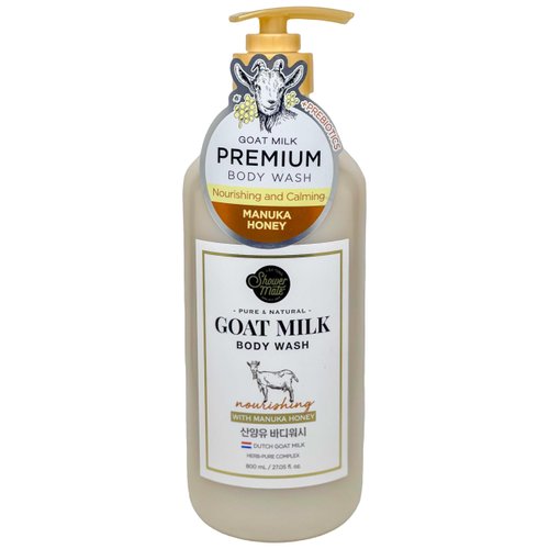 Shower Mate Goat Milk Body Wash Nourishing, 800 mL / 27.05 fl. oz. (Manuka honey)