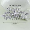 Latious Crystal Bride Wedding Hair Comb Silver Flower Bridal Hair Clip Rhinestones Hair Piece Wedding Hair Accessories for Women and Girls