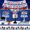 KEFAN Hockey Party Decorations, Ice Hockey Birthday Party Supplies Favors Includes Banner, Cake Toppers, Latex Balloons, Tablecloth for Hockey Lovers Boys Kids’ Birthday Party (banner)