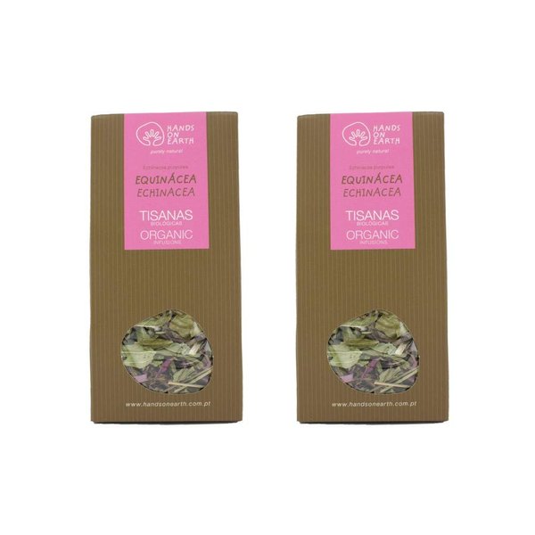Hands on Earth Organic Echinacea Tea 2x25g (0.88oz) / Loose Leaves/Serves 48 Cups (Pack of 2)