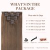 GOO GOO Clip in Hair Extensions Real Human Hair, 16inch 120g 7Pcs, 5 Light Ash Brown, Remy Human Hair Extensions Clip ins for Women, Natural Human Hair