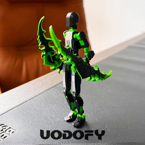 (Assembly Completed) T13 Action Figure Set, 3D Printed Toys Robo 13 Action Figure,Dummy 13 Titan 13 Action Figure (Black Green)
