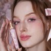 Flower Knows Violet Strawberry Rococo Glowy Lip Gloss-Moisturizing Tinted Lip Plumper Oil-Hydrating Glitter Lip Makeup for Girls&Women-Vegan & Cruelty-Free-0.12 Fl Oz,1 Count (G01 Strawberry Macaron)