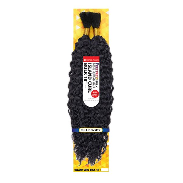 FreeTress Human Hair Braids Island Curl Bulk 18" (COPPER)