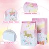 DECORLIFE 24PCS Unicorn Party Favor Bags, Unicorn Goodie Bags for Girls' Birthday Party, Perfect for Girls, Kids, Boys, Stickers Included, 4 Styles
