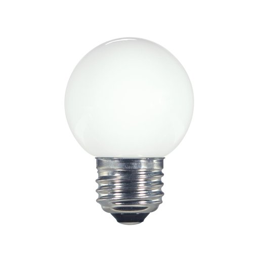 Satco S9159 1.4W G16.5 LED Globe Light Bulb, 2700K, White