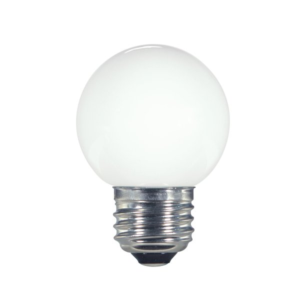 Satco S9159 1.4W G16.5 LED Globe Light Bulb, 2700K, White