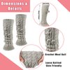 Eurzom 3 Pairs Kawaii Winter Knitted Leg Warmers Knee High Loose Socks Japanese Style Leg Warmers For Girls Women (White, Gray, Black, Wool Balls)