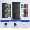 BUDI Portable Aluminum Memory Card Case Shockproof Scratch Resistant Thin Credit Card Size Card Organizer Lightweight Card Holder Wallet Stores 6 SD Micro SDHC Micro SDXC Cards & 8 TF Cards