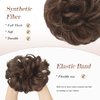 FESHFEN Hair Buns Hair Piece Hairpieces for Women Brown and Light Auburn Mixed Hair Scrunchies Thick Hair Extension Bun Messy Wavy Ponytail Scrunchy Updo Chignon 1PCS