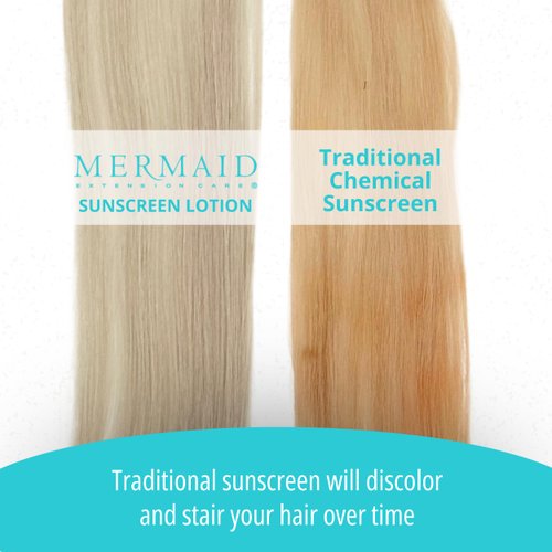 Mermaid Sheer Mineral Sunscreen SPF 50 | Hair Extension Safe Protect Color & Install from Discoloration | Broad Spectrum Protection | Water Sweat Resistant | Reef Safe, Non-Greasy for All Skin Types