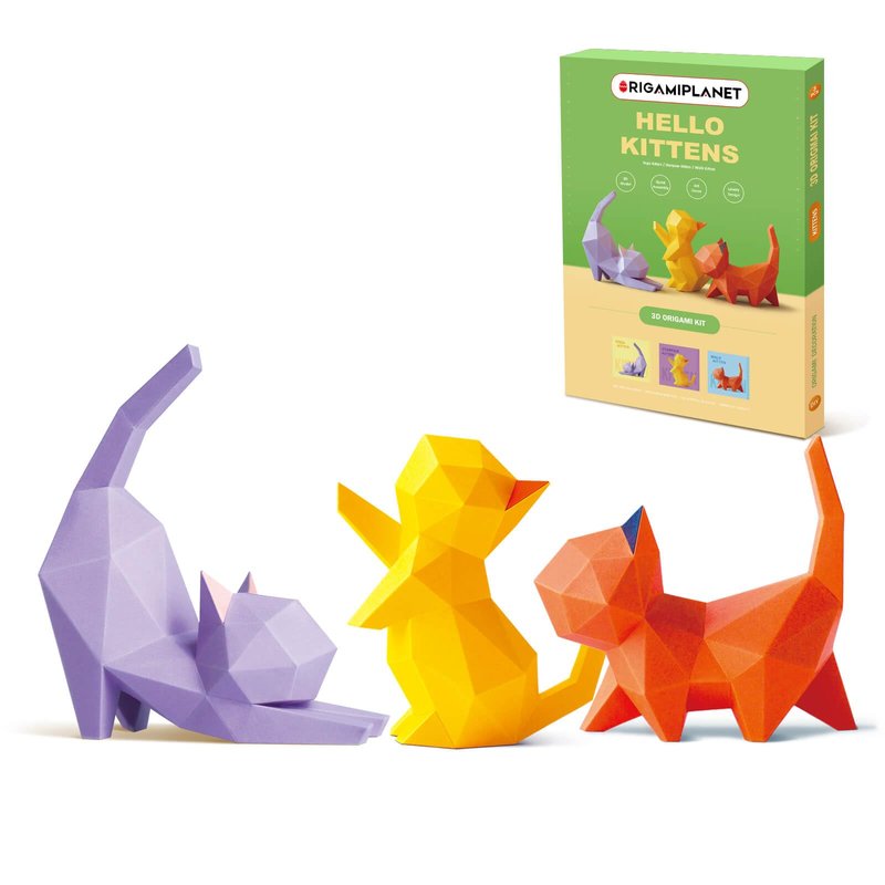 ORIGAMIPLANET Hello Kittens 3D Origami Paper Craft Gift Set-3 pcs, Cute ...