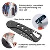YUERWOVER Mustache Folding Comb for Men Stainless Steel Metal Pocket Beard Comb Moustache Brush Straightener Women Small Travel Comb for Grooming Styling Hair Beard (Black)