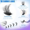D Curl Lash Clusters Fluffy Lash Extension 80D Volume Cluster Lashes Thick Eyelash Extensions Individual Eyelashes 280Pcs Wispy Fake Lashes by Geeneiya