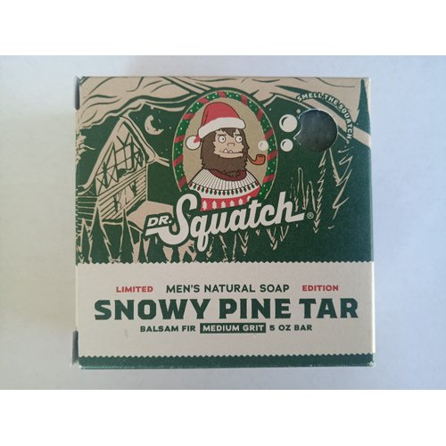 Dr. Squatch Limited Edition All Natural Bar Soap for Men with Medium Grit, Snowy Pine Tar, Green & White Swirl